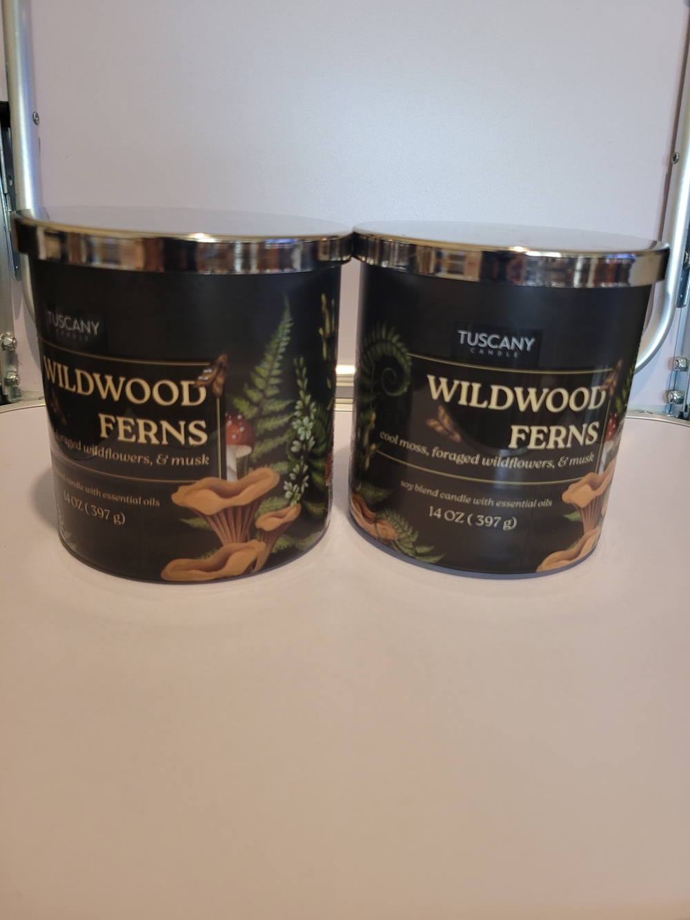 Tuscany Wildwood Ferns Scented Candle - Black
